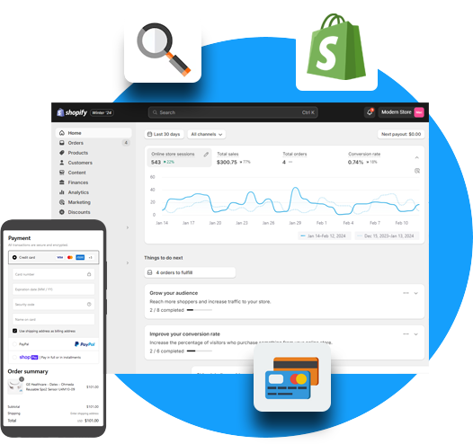 Shopify online store design